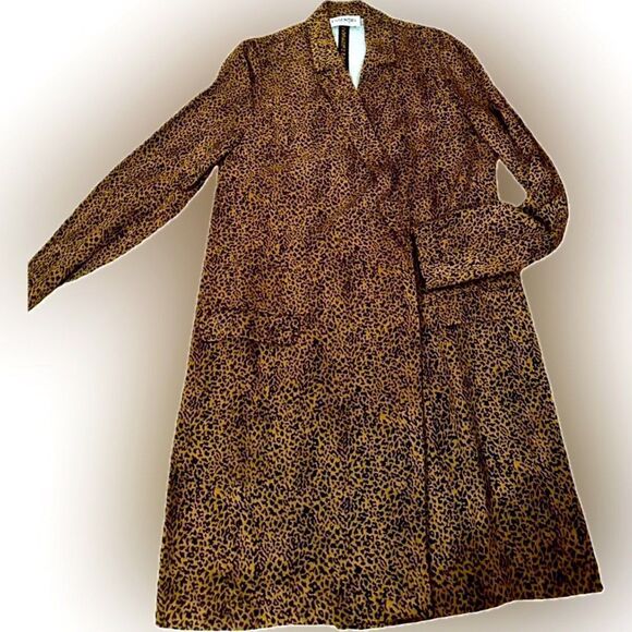 Essentiel Antwerp Tracy Leopard Micro Print Coat Dress - Picture 7 of 16